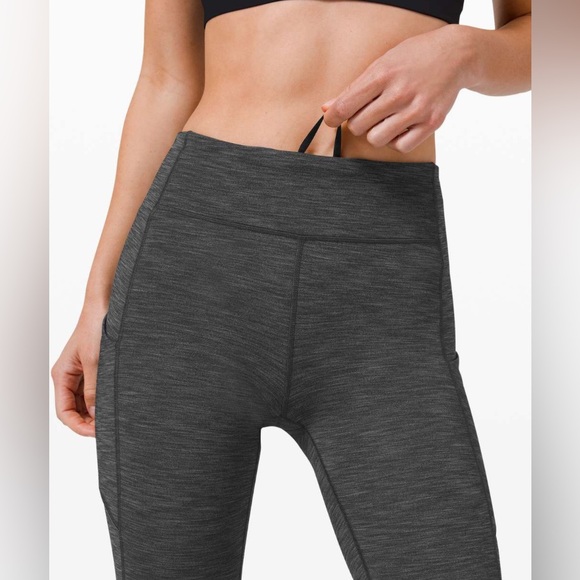 Lululemon Speed Up Tight 28" With Pockets Heathered Black sz 6 - Picture 5 of 14
